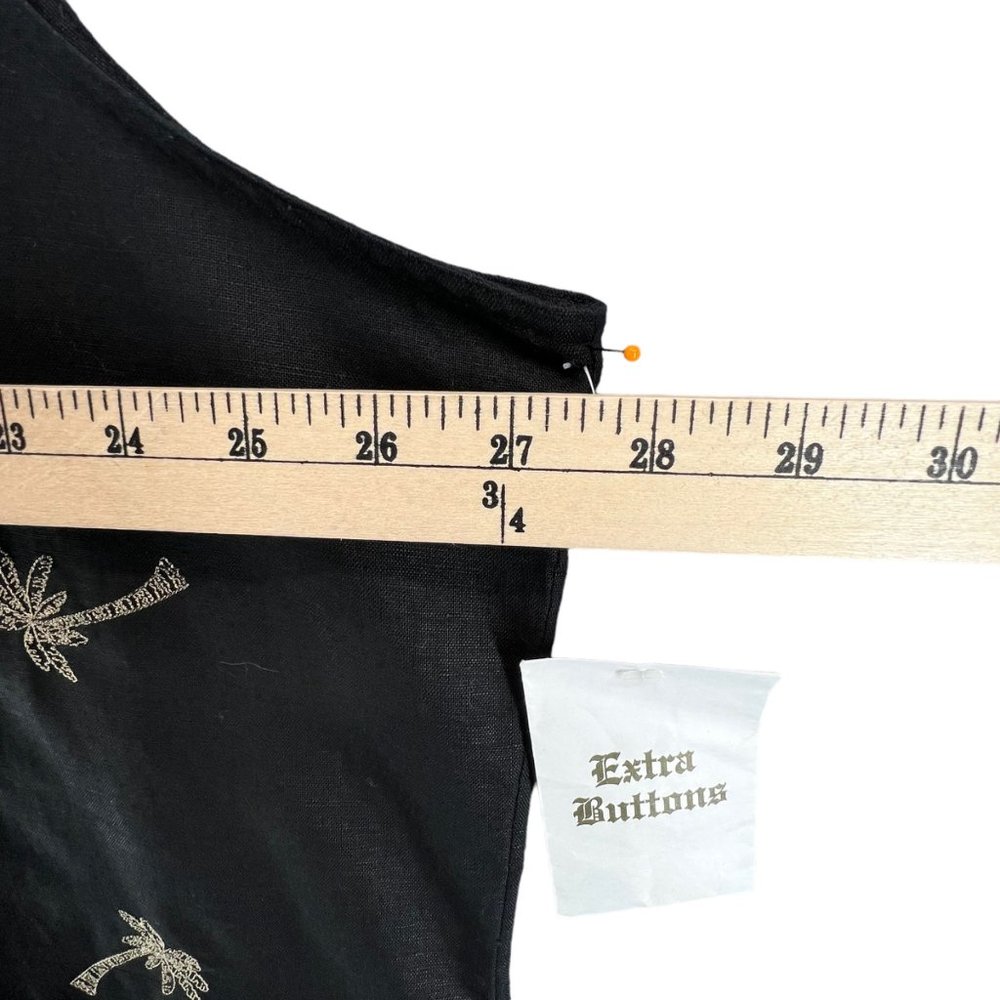 Coldwater Creek Dress Womens 3XL Black Linen Blend Sheath Sleeveless Palm Trees - Picture 6 of 10